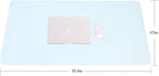 YSAGi Non-Slip Leather Desk Pad L Size, Waterproof Laptop Computer Desk Keyboard Mat, Table Protector Blotter Mat, Large Mouse Pad for Office/Work/Home/Decor(Sky Blue, 35.4" x 17")