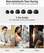 Vibes 201MC Wired Earbuds in Ear Headphones with Mic, USB C to 3.5mm Adapter & Braided Cord, Noise Isolating Bass Driven Earphones, Carry Case, Ear Buds Tips, 3.5mm Jack (Clear Brown)