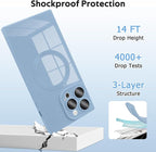 Designed for iPhone 15 Pro Max Case Compatible with Magsafe Cover Camera Lens Protector Military Grade Protection Shockproof Soft TPU Slim Magnetic Phone Case for iPhone 15 Pro Max Blue
