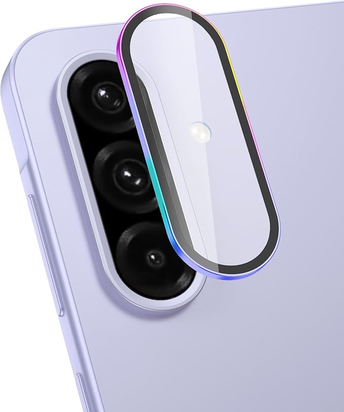 for Samsung Galaxy A36/A56 Camera Lens Protector, Individual Metal Ring Tempered Glass Lens Cover, [Strong Adsorption] Scratch Resistant Ultra-Thin HD Clear Lens Cover, 1 Set-Colorful