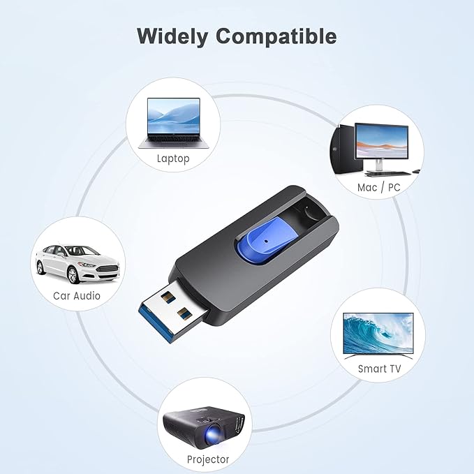 JUANWE 32GB Flash Drive 10 Pack 3.0 USB Thumb Drive Retractable Slide Memory Sticks for Computers Bulk USB Jump Drive Data Storage Pen Drive Blue