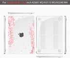 Teryeefi Compatible for MacBook Air 13.6 inch Case A3240 A3113 A2681 (2025 2024-2022 Release), Protective Plastic Hard Shell Cover for MacBook Air M2 M3 M4 13 inch, Pink Aakura A005