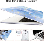 Compatible with MacBook Air 13 inch Case 2021 2020 2019 2018 M1 A2337 A2179 A1932 with Retina Display & Touch ID, Pattern Plastic Hard Shell Case Keyboard Cover Screen Flim, Blue Marble