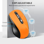 Wireless Mouse With Side Buttons Suitable for Laptops PC Chromebook Mac MacBook Silent Mouse with USB Nano Receiver 2400 DPI Anti Slip Scroll Wheel 6-Button Ergonomic Wireless Computer Mouse - Orange