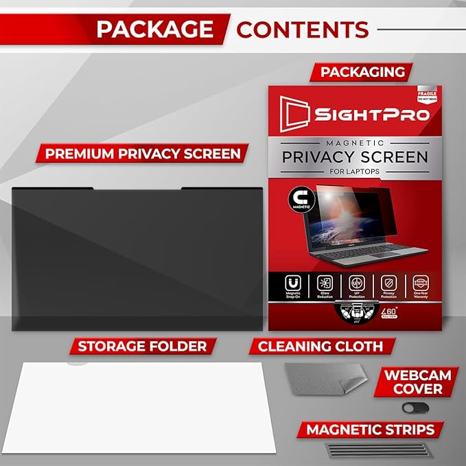Magnetic Laptop Privacy Screen 13.3 Inch 16:10 - Removable Computer Privacy Filter Shield and Protector