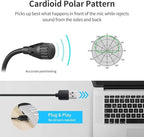 JOUNIVO USB Computer Microphone JV605 PRO with Mute Button & Volume Knob Compatible with PC Laptop Desktop Mac PS4, Play & Plug Gooseneck Mic Recording for Gaming, Streaming, YouTube, Vocal