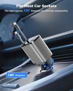 [2024 Upgraded] 4 in 1 Retractable Car Charger, SUPERONE Smaller Fast Car Phone Charger 69W with Cord, USB C and iPhone Car Charger Adapter, Compatible iPhone 15/15 Pro Max/14/13/12/11, Sumsung