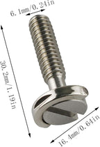 E-outstanding D Ring Hinged Screw 2PCS 1/4-20 Thread D-Ring Stainless Steel Camera Fixing Screws for Camera Tripod Monopod QR Plate 26mm Length