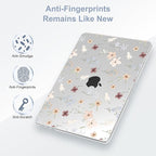 G JGOO Compatible with MacBook Air 13 inch Case 2025 2024 2023 2022 M4 A3240 M3 A3113 M2 A2681, Clear Plastic Hard Shell for MacBook Air 13.6 inch Case + Keyboard Cover + Screen Protector, Florets