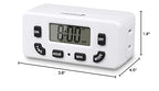 Fosmon Digital Timer for Electrical Outlets, Indoor 24 Hour Light Timer Programmable, Mini Plug in Outlet for Lamps, Fans, Grow Lights, 2 On/Off Programs, 15A/1875W, ETL Listed