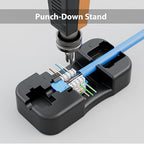 iwillink 10Gbps Cat6 Keystone Jack and Punch-Down Stand, 50-Pack, RJ45 Ethernet Keystone Jacks, 90-Degree UTP Modular Punch Down Keystone Jack Adapter, Blue