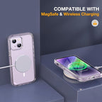 Miracase Magnetic for iPhone 14 Case 6.1'', [Bubble Free] Full-Body Bumper Phone case with Built-in Full Glass Screen &Lens Protector,No Gap,Compatible with MagSafe,Drop Proof 14 Cover,Clear