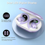 Wireless Earbud, Bluetooth 5.4 Headphones IP7 Waterproof for Sport, 48H Running Wireless Earphones with ENC Noise Cancelling Mic, Deep Bass Over Ear bud with Earhooks for Android, iOS, Workout, Purple