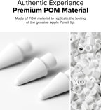 Ringke Apple Pencil Tips [3 Pack/Replacement for All Generations] Compatible with Apple Pencil Pro, 1st, 2nd Gen, USB-C Accessories, Crisp & Clear Feel Nib - HB (Light Gray)