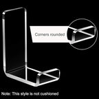 Weewooday 4 Pieces Headphone Hanger Holder Desk Adhesive Headphone Hook Wall Mount Headset Stand Acrylic Holder with Glues for General Purpose Game Earphone(Clear)
