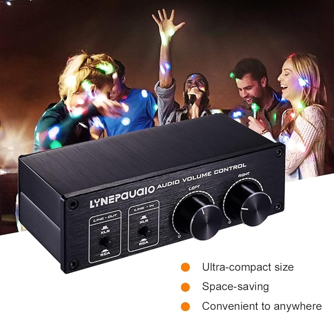 Volume Controller, Audio Volume Control Box, Passive Audio Volume Controller with Fully-Balanced & Single-Ended Mode XLR & RCA Interface for Home Stereo System Pre-Amplifier Speaker
