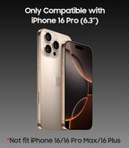 Magnetic for iPhone 16 Pro Case, Compatible with MagSafe, Built-in Camera Lens Protector, Logo View, Military Grade Drop Proof Phone Cover, Titanium Gray