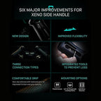 Tilta Xeno Side Handle for Filmmakers & Cameras - Black | Secure Connection & Helps Prevent Rotation | Adjustable Height | Textured Silicone Grip | Convenient Assembly (Dual 1/4″-20)