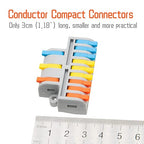 5Pcs Lever Wire Connectors, 3 in 9 Out Quick Wiring Cable Electrical Connector Compact Push-in Conductor Terminal Block for 24-12 AWG