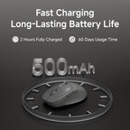 EWEADN Q5 Wireless Mouse, Bluetooth & 2.4G Quiet Computer Mouses with 1600 DPI, Battery Level Display, Ergonomic Office Mouse,6 Button Portable Cute Cordless Mice for Laptop/PC/Mac- Black