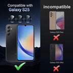 Korecase for Galaxy S25 Camera Lens Protector, 9H Tempered Glass Anti Scratch Camera Screen Protector Shockproof Film Shcokproof Metal Ring Lens Protecor for Galaxy S25,Black