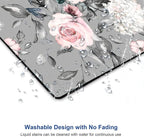 Mouse Pad, Gray Pink Roses Floral Flower Leaves Mouse Pad Rectangle Custom Designs, Waterproof Anti-Slip Rubber Mousepad Office Accessories Desk Decor Wireless Mouse Pads for Computers Laptop