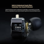 KZ Vader Pro in-Ear Monitors Gaming Earbuds, Triple Dynamic Driver IEM with 4 Tuning Switches, Clarity in All Frequency Stereo Sound Comfortable Noise Isolating Earphones for Stage and Studio (MIC)