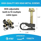 STEREN Coaxial Cable Clips - Cable Holder - Siding Clips for Hanging - Cord Holder for Desk - Cable Clamps - Cord Clip - Wire Organizer Clips - Tv Mount Screws (Black, 100 Count - Single Screw)
