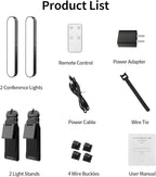 yAyusi Dual-lamp Video Conference Lighting, LED Streaming Light with Remote and Touch Control, Zoom Lighting for Computer,Webcam Laptop Monitor Ring Light for Video Calls/Zoom Meetings/Video Recording