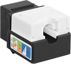 Cmple - RJ45 Keystone Jack 90 Degree Cat5e Keystone Jack Insert Punch Down RJ45 Connectors Female for Wall Plates, Patch Panels, Patch Cables, Ethernet Cables - Black