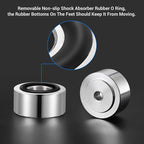 Facmogu 4PCS Silver Aluminum Alloy Speaker Isolation Feet, Turntable Isolation Pad for Reduce Vibration & Resonance, Speaker Spike Pads with Non-Slip Rubber Ring for Amplifier HiFi Devices Recorder CD