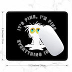 ITNRSIIET Mouse Pad with Stitched Edge Premium Textured Smooth Precise Operation Waterproof Washable Non-Slip Rubber Base Desktop Protection Mat, 10.2×8.3×0.12 inches, Funny Cat