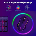 Redragon Wireless Gaming Mouse, Tri-Mode 2.4G/USB-C/Bluetooth Mouse Gaming, 12000 DPI, RGB Backlit, Fully Programmable, Rechargeable Wireless Computer Mouse for Laptop PC Mac, Black
