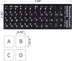 2PCS Russian Keyboard Stickers, Russian-Englsih Keyboard Letters Replacement Stickers White Font Black Background for PC Computer Laptop Notebook Desktop, Cyrillic Keyboard Alphabet Stickers