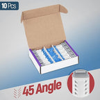 Everest 45° Angled RJ45 Cat5e Keystone Jacks 10-Pack in Gray - Slim Profile Female RJ45 Connectors - Cat 5e Keystone Jack - Compatible with 45° Angled Speed Termination Tool - 45Term (B0BL3GS7ZY)