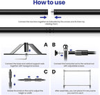 Jiang&Rong 10x8ft Photo Backdrop Stand Kit - Adjustable Telescopic Booth Background Stand with Step and Repeat Frame for Professional Photography, Trade Shows, Events