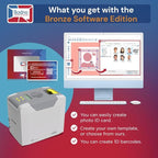 Bodno Seaory S25 Single Sided ID Card Printer & Complete Supplies Package ID Software and Camera - Bronze Edition