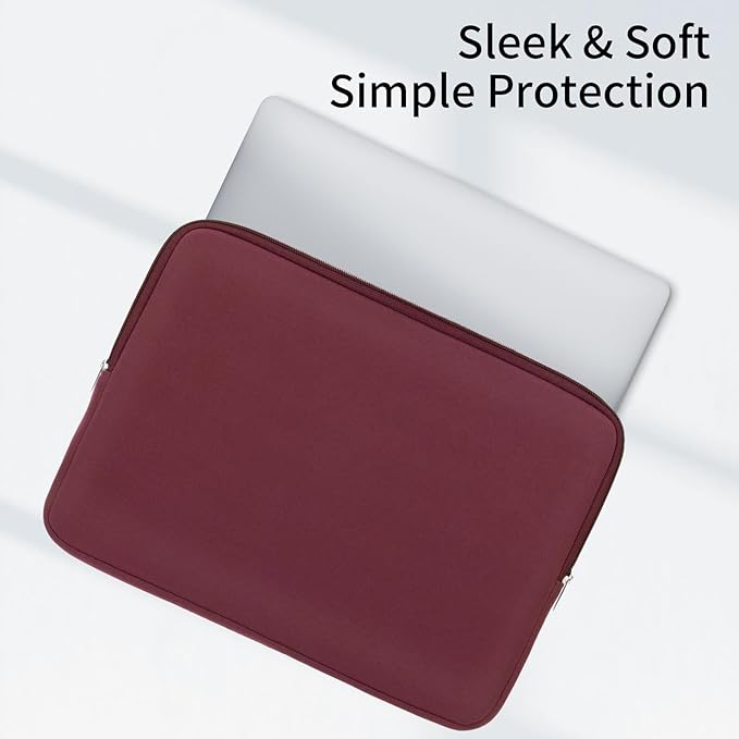 RAINYEAR 11-11.6 Inch Laptop Sleeve Protective Case Soft Lining Carrying Bag Padded Zipper Cover Compatible with 11.6" MacBook Air for 11" Notebook Computer Tablet Chromebook (Red, Upgraded Version)