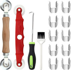 Window Screen Repair Kit Mesh Screen Spline Roller Repair Tools Kit with Screen Installer Clips, Metal and Plastic Spline Fixing Tool Kit for Window Screen