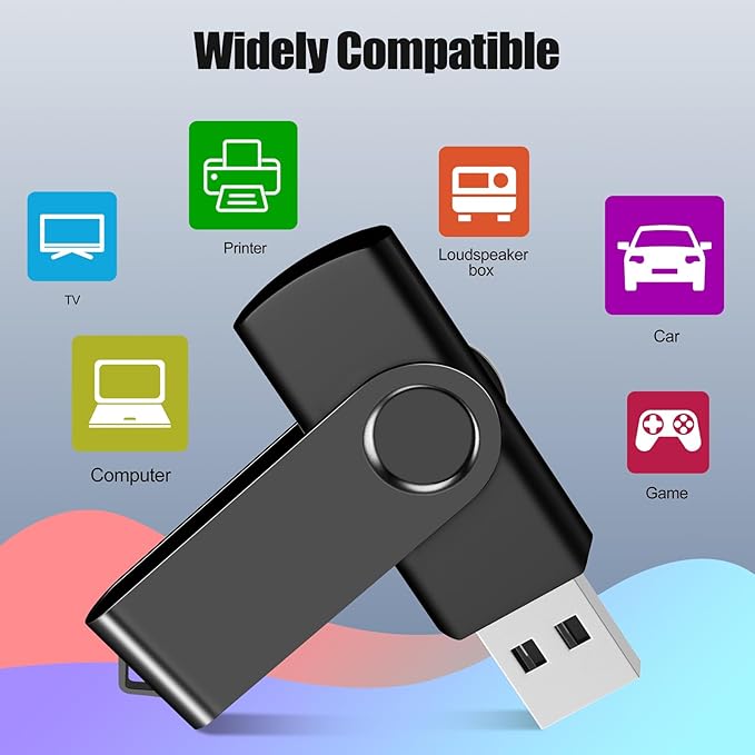 EASTBULL (NOT 128GB) 128MB USB Flash Drive Bulk Thumb Drives 50 Pack with Lanyards USB 2.0 Memory Sticks Zip Drive Pen Drive for Storage and Backup Black 50PCS 128MB