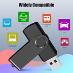 EASTBULL 16GB USB Flash Drive 20 Pack with Lanyards - USB 2.0 Jump Drive for Storage and Backup - Black