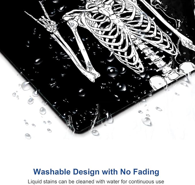 Mouse Pad, Black Human Skeleton Mouse Pad, Personalized Waterproof Mousepad Rectangle Customized Mouse Pads with Designs Non-Slip Rubber Smooth MousePads for Computer Laptop