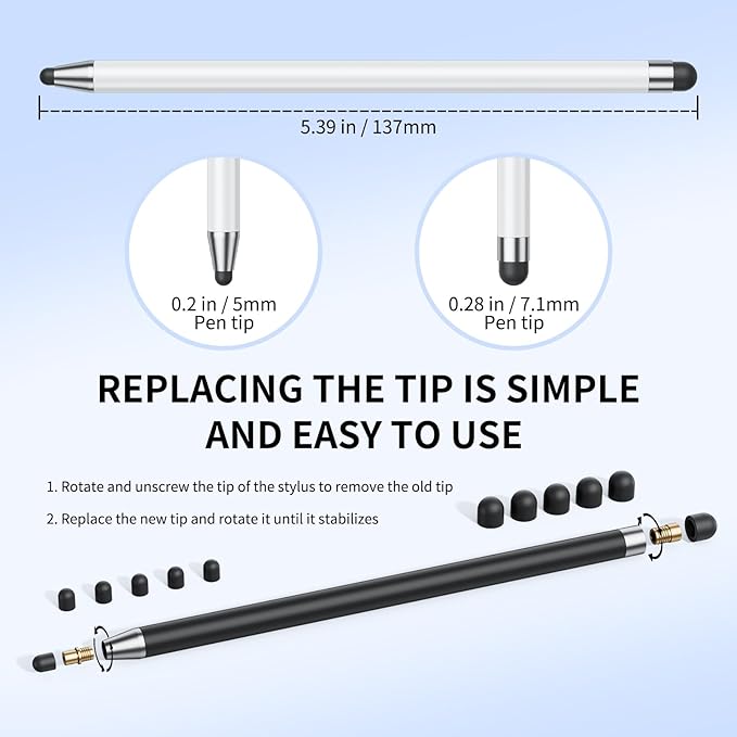 Stylus (10Pcs), Stylus Pen for Touchscreen, High Precision and Sensitivity Stylus Pen for Android Smartphone and Tablets, Compatible with All Capacitive Touch Screen (Rose Gold)