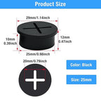 Desk Grommet, 1 in 25 mm Silicone Rubber Grommets, Black Desk Hole Cover for Cables, Flexible Wall Cord Pass Through Grommet for Office Table Computer Home Furniture Wire Organizer-15 Pcs
