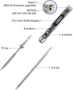 68W Electric Soldering Iron, SEQURE SI012 Pro Portable Solder Iron, OLED Screen Digital Soldering Tools, Auto Start Heating, 19V Power Adapter, PD/QC Charging, 2 Soldering Tips-T12 B2 & TS BC2