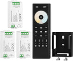 BTF-LIGHTING RF 2.4GHz Wireless Remote RC02RFB &3PCS C02RF Tuya Controller Kit 4 Zone Group Control PWM CCT(+ CW WW) 3pin 5050SMD FCOB COB Dual White LED Strip DC5V DC12V DC24V