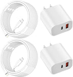 iPhone Charger Fast Charging Block,Dual Port Fast Apple iPhone Charger [Apple MFi Certified]2Pack 20W Quick Double iPhone Wall Charger,6FT USBC to Lightning Cable For iPhone 14 ProMax/13/12/SE/Airpods