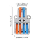 10PCS Lever Wire Connectors, Quick Wiring Cable Connectors, Compact Push-in Conductor Terminal Block(10PCS 2 in 4 Out)
