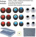 Earbud Silicone Ear Tips Earbuds Replacement Ear Tips Gels Bud for Popular in-Ear Headphones Other Inner Hole from 3.8mm - 5.1mm Earphones 9 Pairs S/M/L