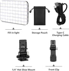 Hagibis LED Camera Light - Portable Photography Lighting with 60 LED, 2200mAh Rechargeable Battery, 7 Modes, 10-Level Brightness, Clip-on Light for Phone/Tablet/Laptop